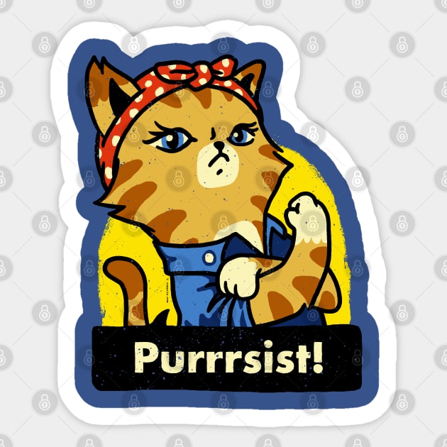 Purrrsist! (Version 3) Sticker by vo_maria